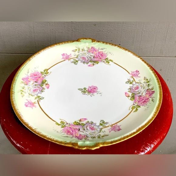 Rare 24k Gold Trim Early 20th Century Vintage LIMOGES FRANCE Serving Plate - Picture 12 of 16